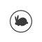 Vector sign rabbit hare protection animal organic sign logo logo black on white background