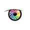 Vector sign rainbow eye