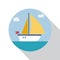 Vector sign sailboat, flat design