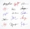 Vector Signature fictitious Autograph on white