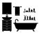 Vector silhouette of a bathroom. Simple illustration