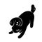 Vector silhouette of big friendly playing dog