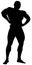 Vector silhouette bodybuilder