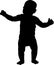 Vector silhouette of a boy who learns to walk. Illustration of child