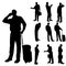 Vector silhouette of businesman.