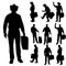 Vector silhouette of businesman.