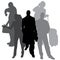 Vector silhouette of businesman.