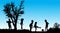 Vector silhouette of children.