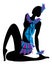 Vector silhouette - girl in beautiful ethnic style