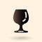 Vector Silhouette Icon - Drinking Cognac Glass