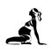 Vector silhouette illustration of yoga pose for pregnant. International yoga day