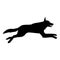 Vector Silhouette of Jumping German Shepherd Dog