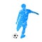 Vector silhouette of kicking soccer player