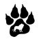 Vector silhouette of lion\'s paw.