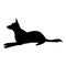 Vector Silhouette Lying German Shepherd Dog