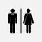 Vector silhouette male and female WC icon