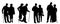 Vector silhouette of old people.