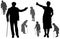 Vector silhouette of old people.