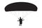 Vector silhouette of parachutist on parachute for skydiving and paragliding