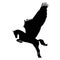 Vector silhouette of pegasus mythical and fantasy animal