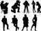 Vector silhouette of photographers and models