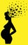 Vector silhouette of a pregnant woman