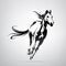 Vector silhouette of a running horse