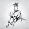 Vector silhouette of a running horse. vector illustration