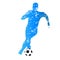 Vector silhouette of running soccer player