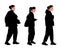 Vector silhouette set of face profile men and women. Portrait of different people. Diversity crowd. Different multiethnic people.