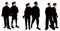 Vector silhouette set of face profile men and women. Portrait of different people. Diversity crowd. Different multiethnic people.