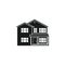 Vector silhouette suburban american house.