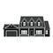 Vector silhouette suburban american house.