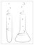 Vector Silhouette test tubes Icon. Outline vector illustration of laboratory apparatus with Liquid for logo, app, UI