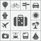 Vector silhouette travel icon set