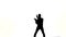 Vector silhouette waiter on a white background