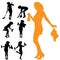 Vector silhouette of the woman who cleans.