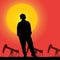 Vector silhouette of a worker.