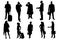 Vector silhouettes of business people.