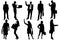 Vector silhouettes of business people.