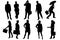 Vector silhouettes of business people.