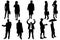 Vector silhouettes of business people.