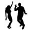 Vector silhouettes of dancing people.