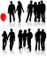 Vector silhouettes friends (man and women)