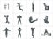 Vector silhouettes of people doing fitness and crossfit workouts