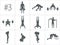 Vector silhouettes of people doing fitness and crossfit workouts