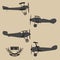 Vector silhouettes retro planes times of World War I
