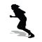 Vector silhouettes of running women