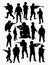 Vector silhouettes of soldiers