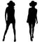 Vector silhouettes of women.